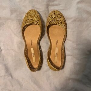 Melissa Campana Women's Glittery Gold Flats size 7.5